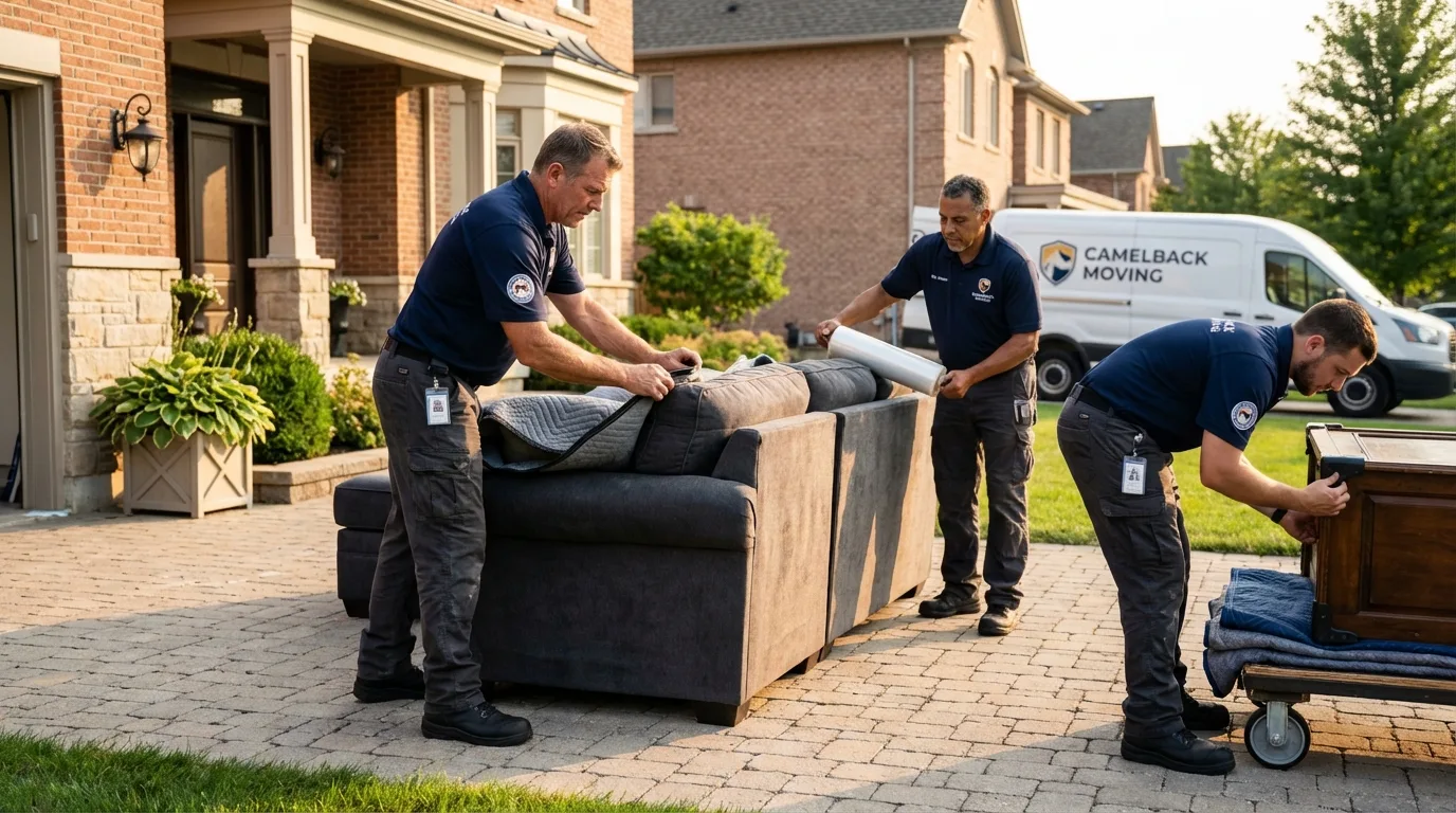 Large estate moving crew wrapping furniture in Idyllwild, CA