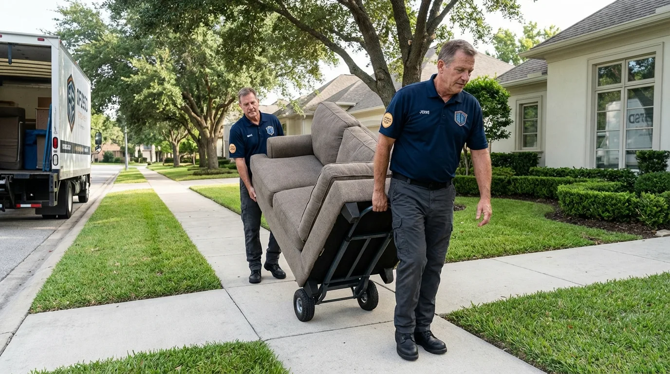 Local residential moving crew loading furniture in Idyllwild, CA